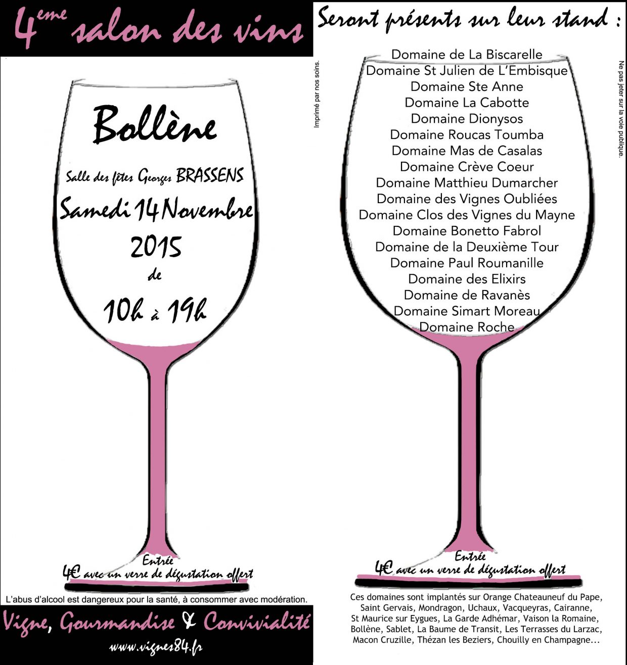 Salon des vins de Bolléne, 14 novembre